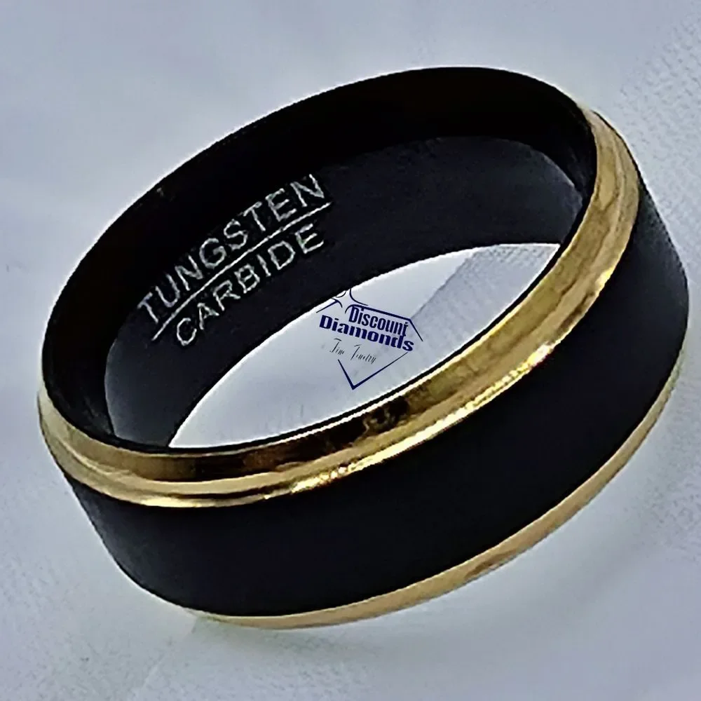 Tungsten Black & Gold Satin Finish with ION Plating